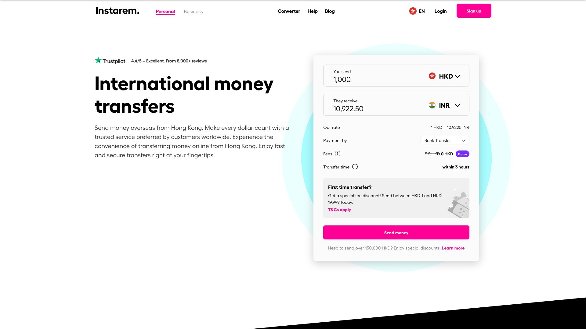 Send money abroad with Instarem Hong Kong - Fast & reliable international money transfers. Experience the ease of international money transfer with our user-friendly platform. - 悟空源码网 wukongymw.com wukongymw.net wkym.cc TG：@wukongymw